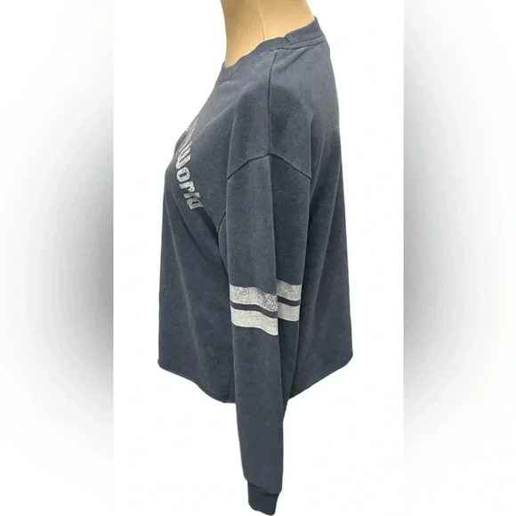 Blue Walt Disney World Disney Parks Mickey Mouse Long Sleeve Cropped Tee EUC - Picture 5 of 10